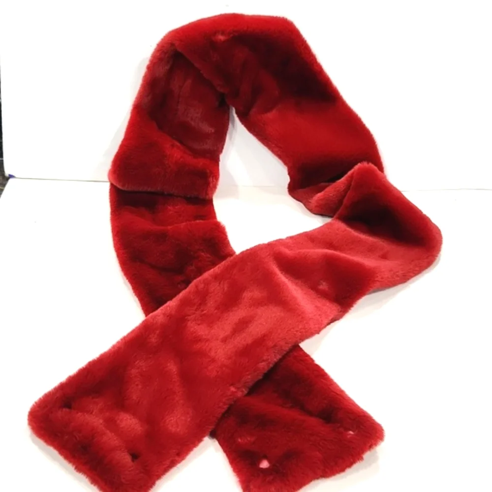 Minky Couture Luxury Plush Deep Red Scarf NWOT